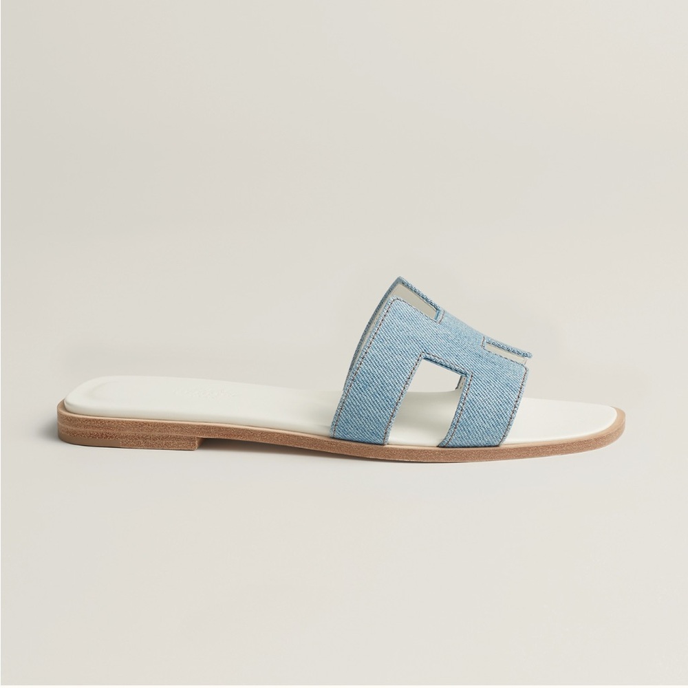 Hermes Sandal Oran Slipper Slide H Denim Light Blue - Picture 3 of 8